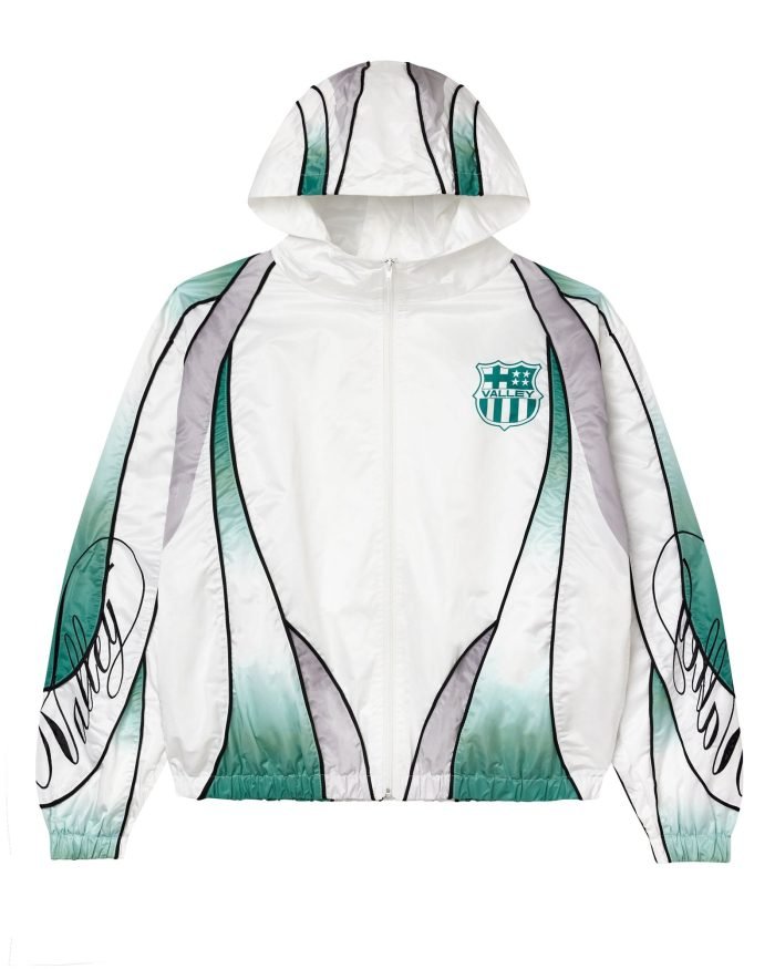 0910_VALLEY-USA_CRESTED_NYLON-HOODED-ZIP-UP-JACKET_WHT-OMBRE-GRN_001-700x875 Vale Forever Action Track Top Hoodie