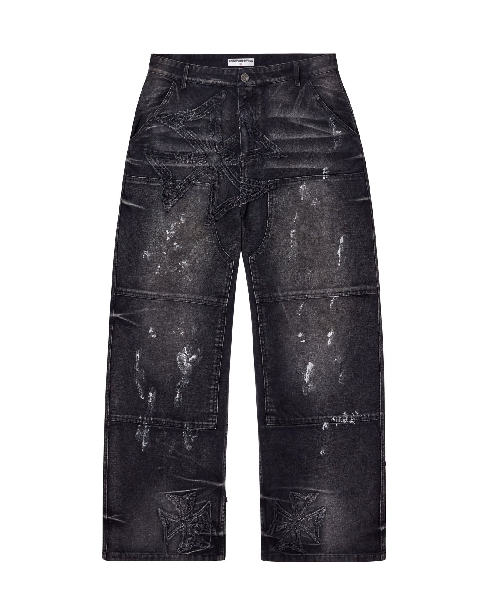 2510_VALLEY-DREAMS_CARPENTER-DENIM_PAINTED-SPLATTERED-BLK_001 Vale Forever Motocroxxx Carpenters Pants