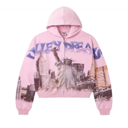 Vale Forever NYC Zip Up Pink Hoodie