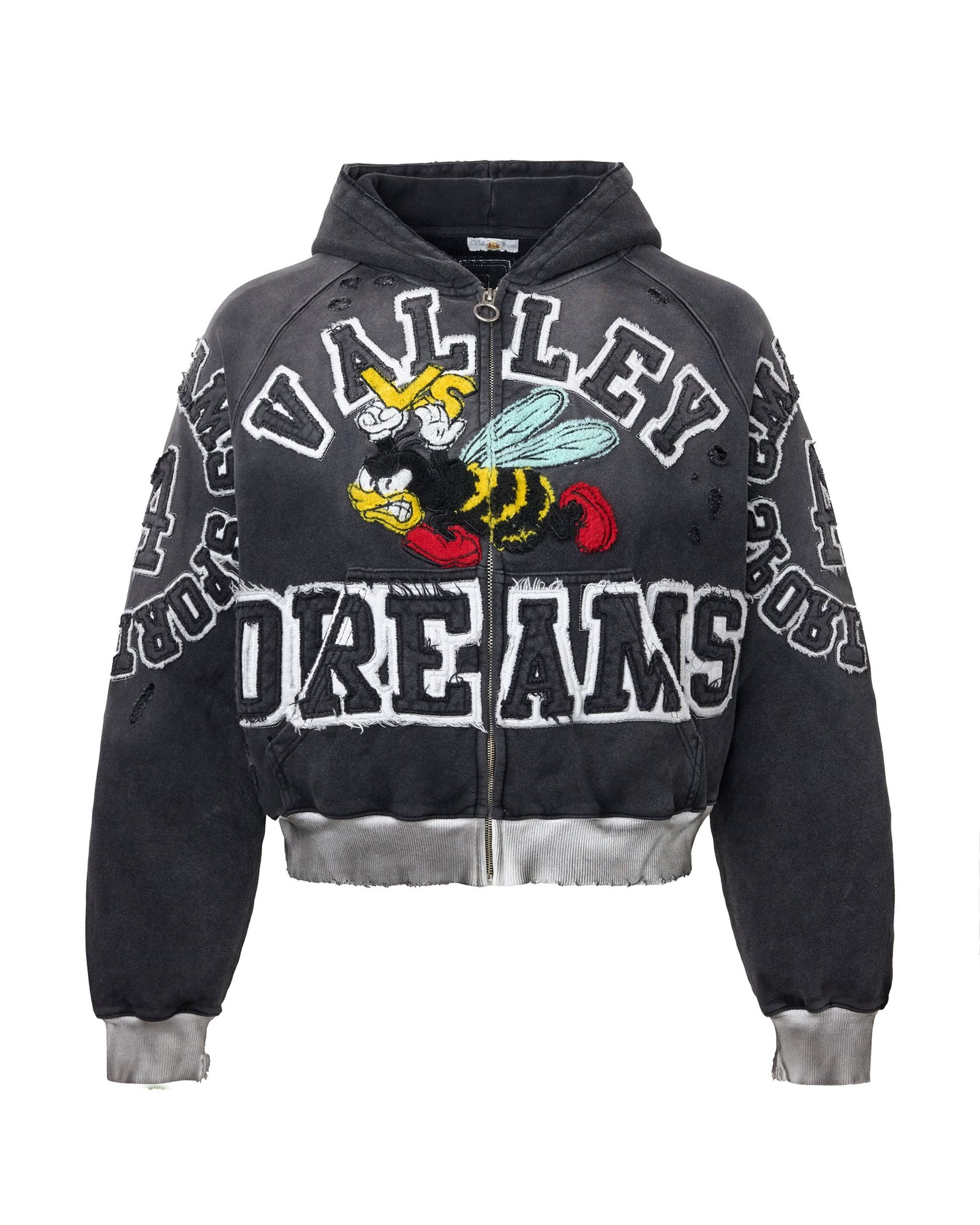2603_VALLEY-DREAMS_VS-MASCOT_ZIPUP-HOODIE_BLK_GM-001 VALE FOREVER ANTHEM ZIP UP HOODIE