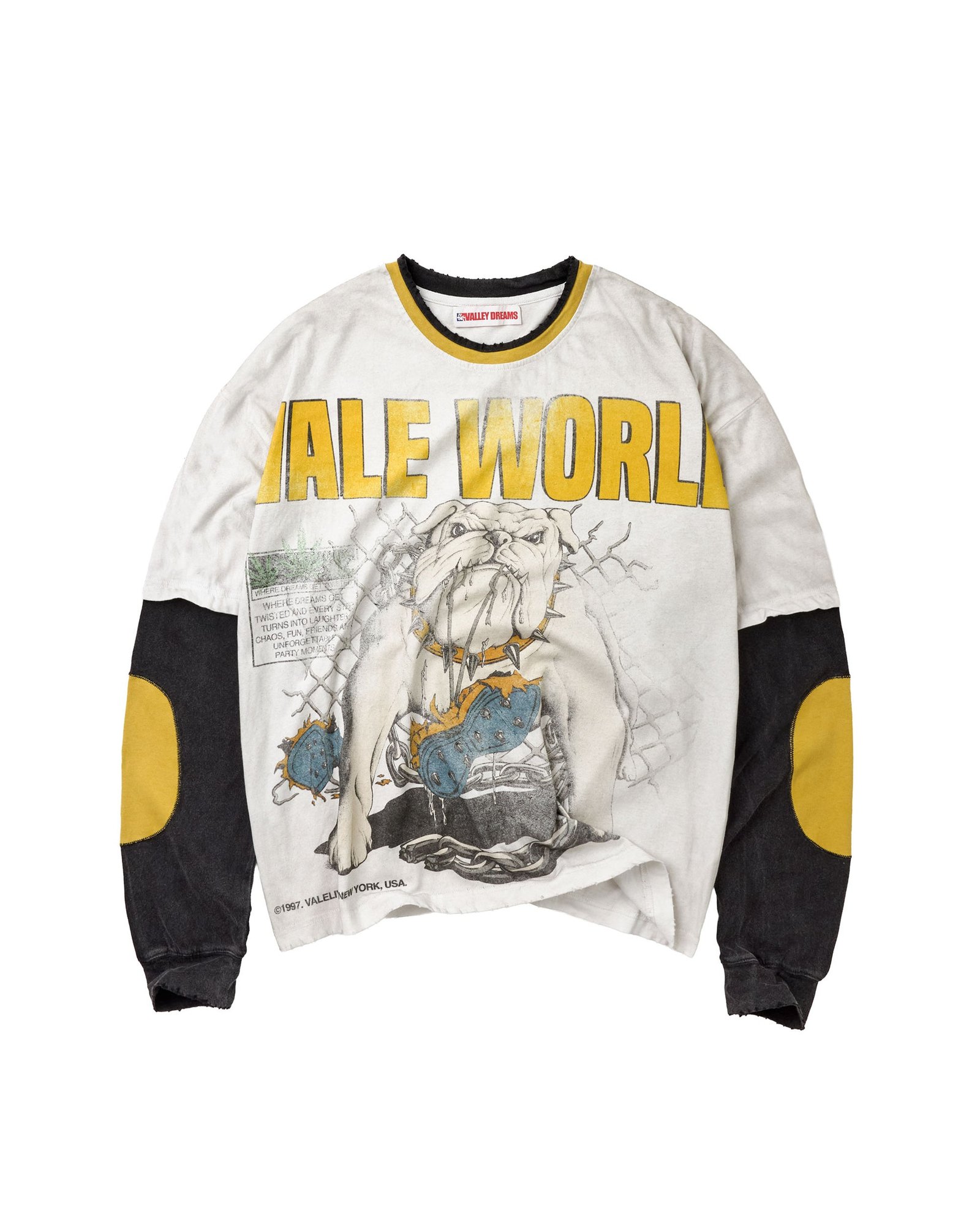 2606_VALLEY-DREAMS_VALE-WORLD-ATHLETIC-DOGS_CLEATS_LS-TEE_WHT-BLK-YLLW_LD_001 (1) DOGYARD LAYERED LONGSLEEVE