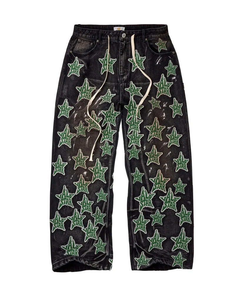 2606_VALLEY-DREAMS_VALLEY-STAR-MULTI-PATCH_DENIM_BLK_LD_001 VALE FOREVER STARFALL JEANS