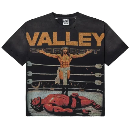 Jesus Vs Hellboy Tee Vintage Black