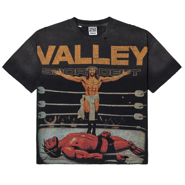 Jesus-Vs-Hellboy-Tee-Vintage-Black Jesus Vs Hellboy Tee Vintage Black