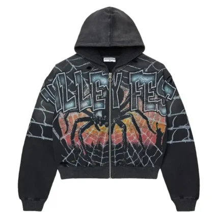 Vale Widow Graphic Zip Hoodie – Black
