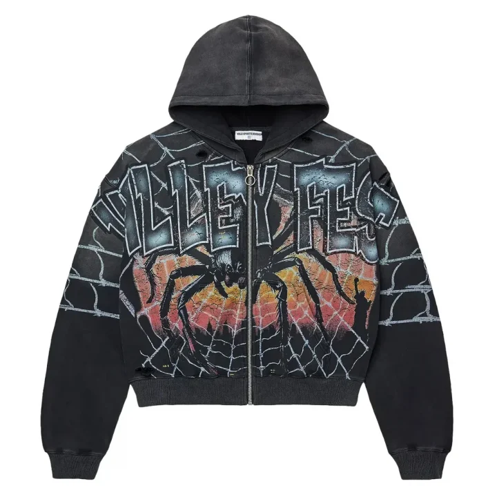 Vale-Widow-Graphic-Zip-Hoodie-–-Black Vale Widow Graphic Zip Hoodie – Black